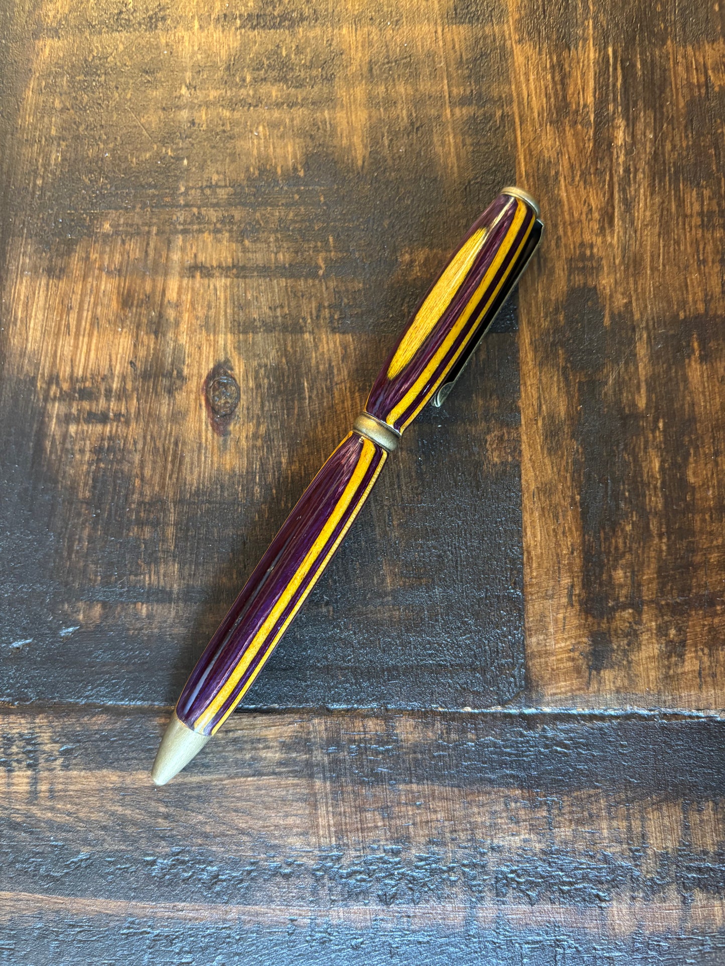 Purple and Yellow Slim Style Pen