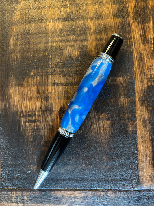 Handmade Blue Acrylic Executive Wall Street II Style Pen
