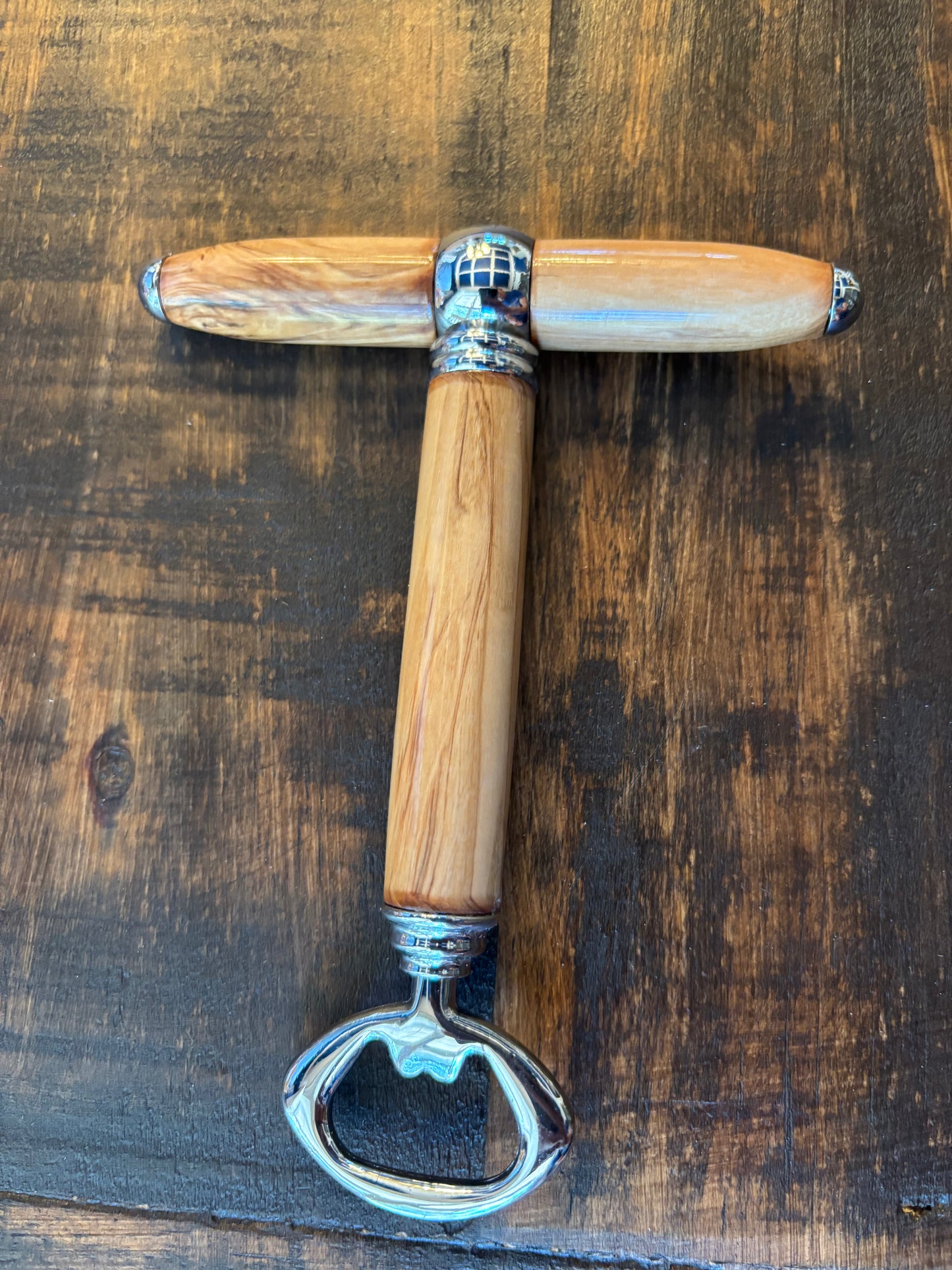 Handmade Wood Corkscrew and Bottle Opener Combo