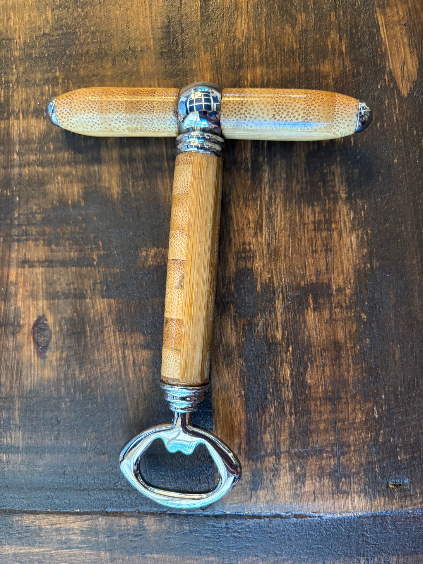 Handmade Wood Corkscrew and Bottle Opener Combo