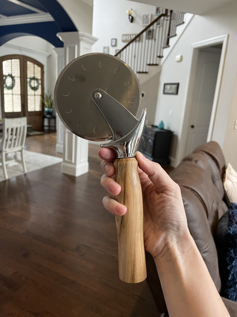 Premium Wood Handle Pizza Cutter