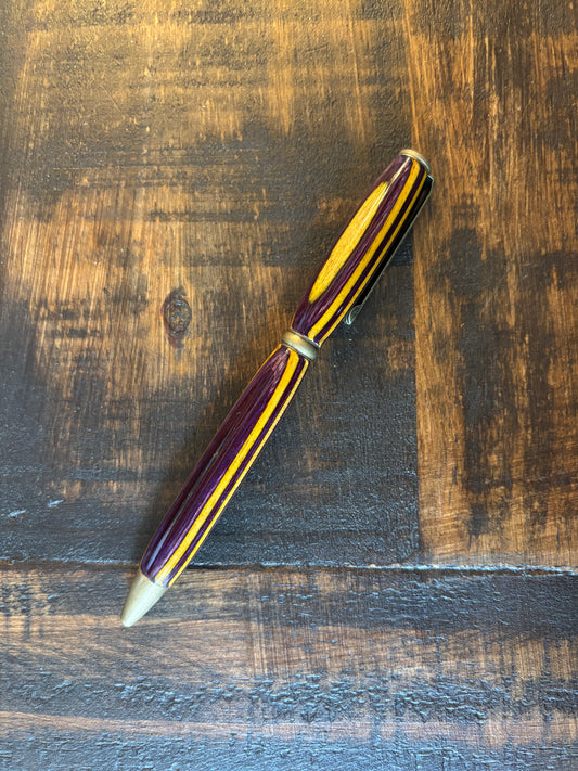 Purple and Yellow Slim Style Pen