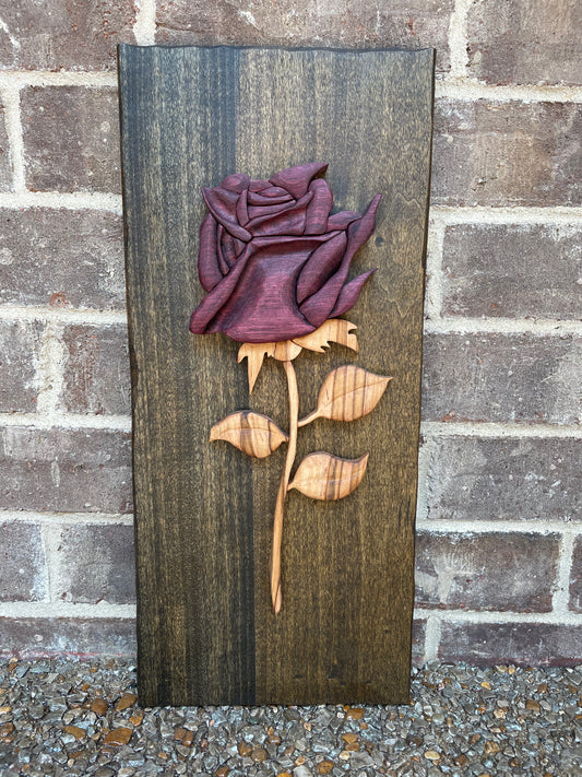 Handmade Wood Wall Art - Midnight Bloom