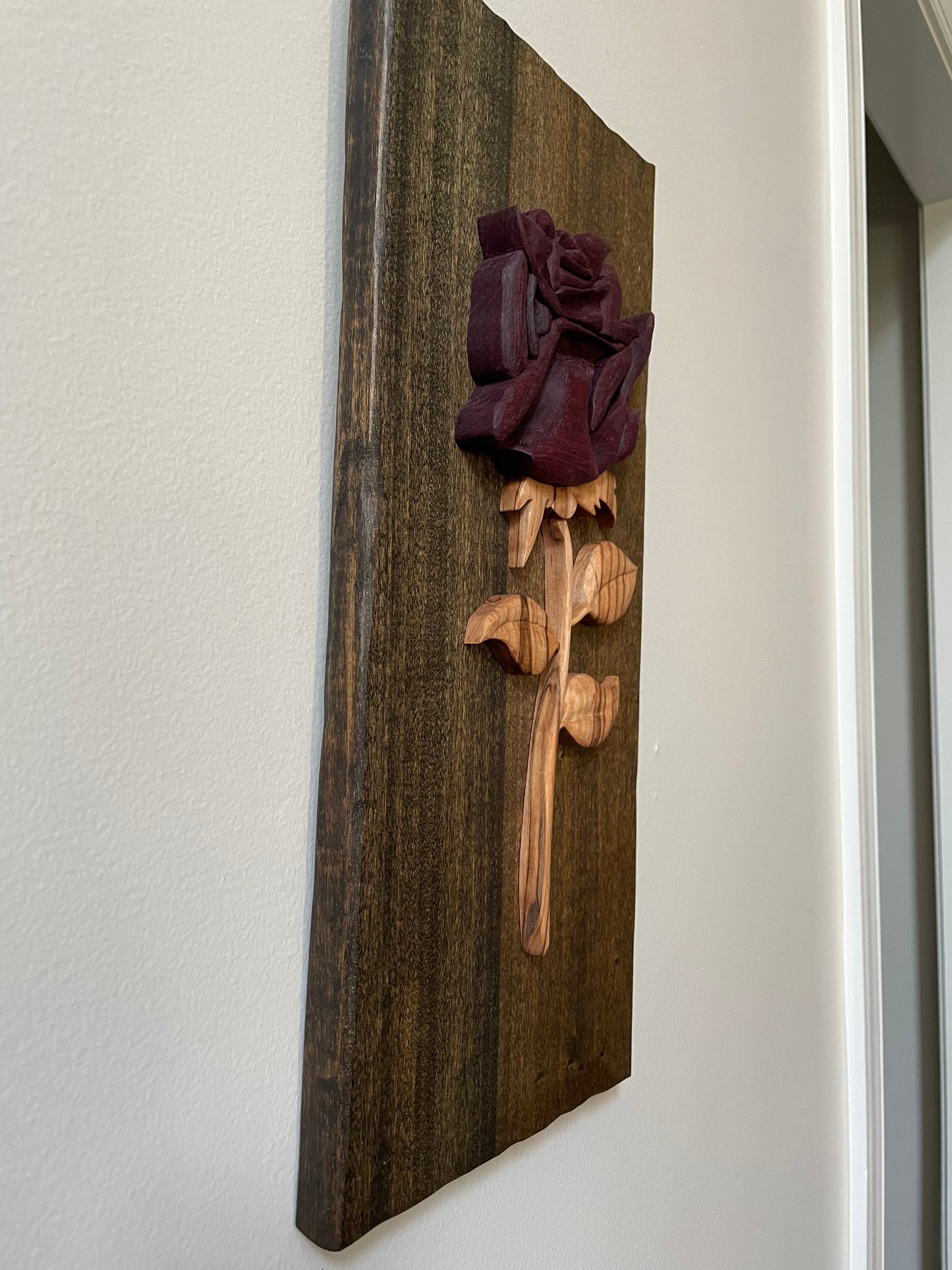 Handmade Wood Wall Art - Midnight Bloom