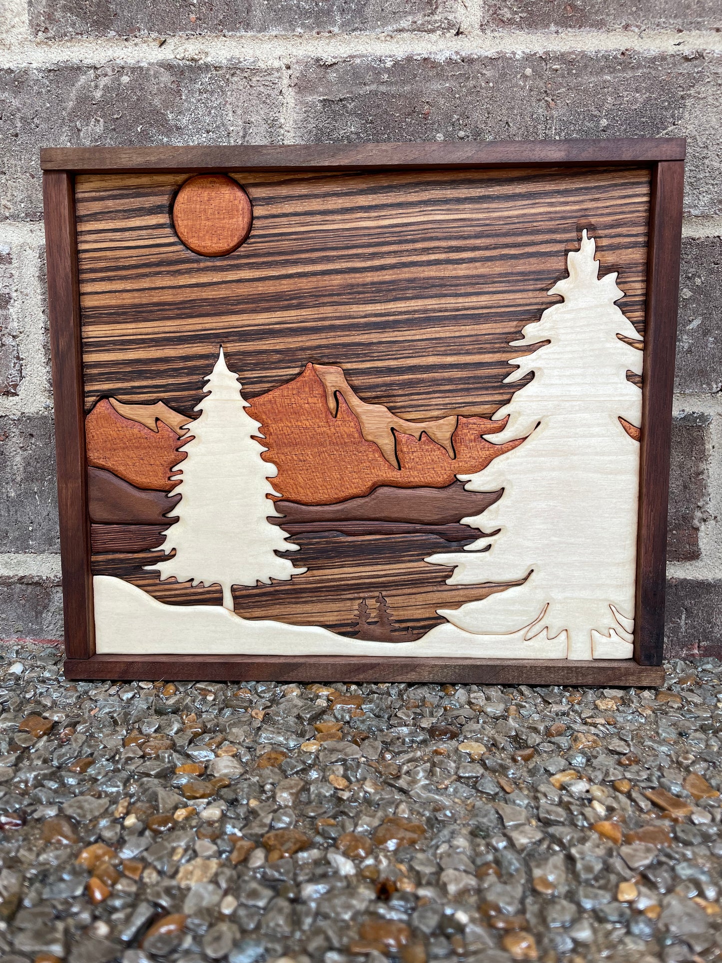 Wood Wall Art - "Unshaken" Zebrawood Sky