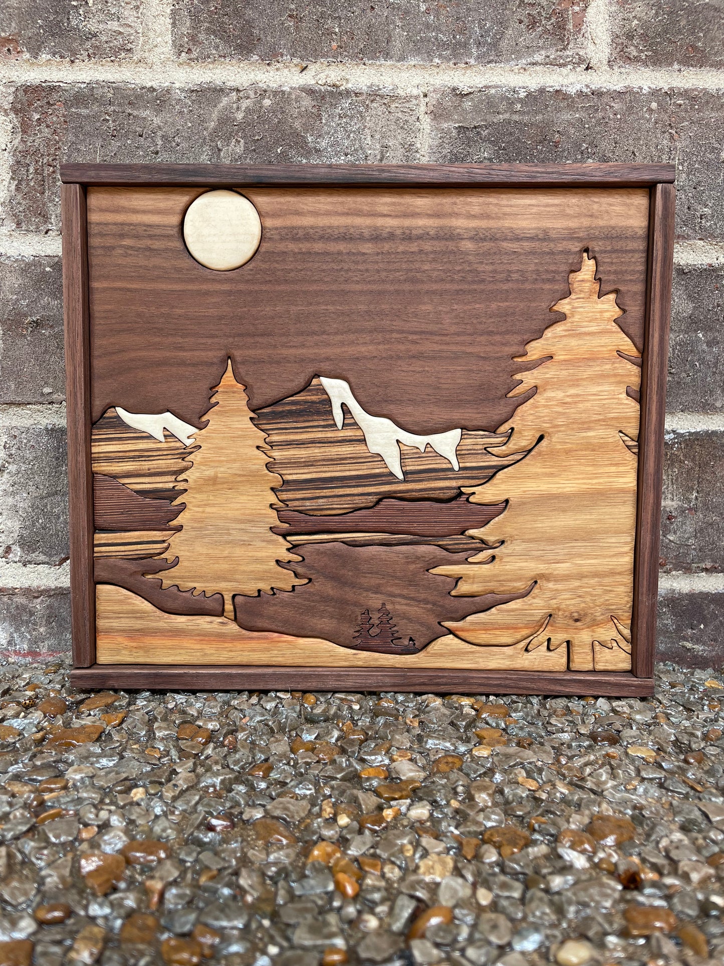 Wood Wall Art - "Unshaken" Walnut Sky