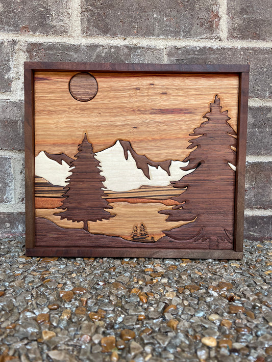 Wood Wall Art - "Unshaken" Canarywood Sky