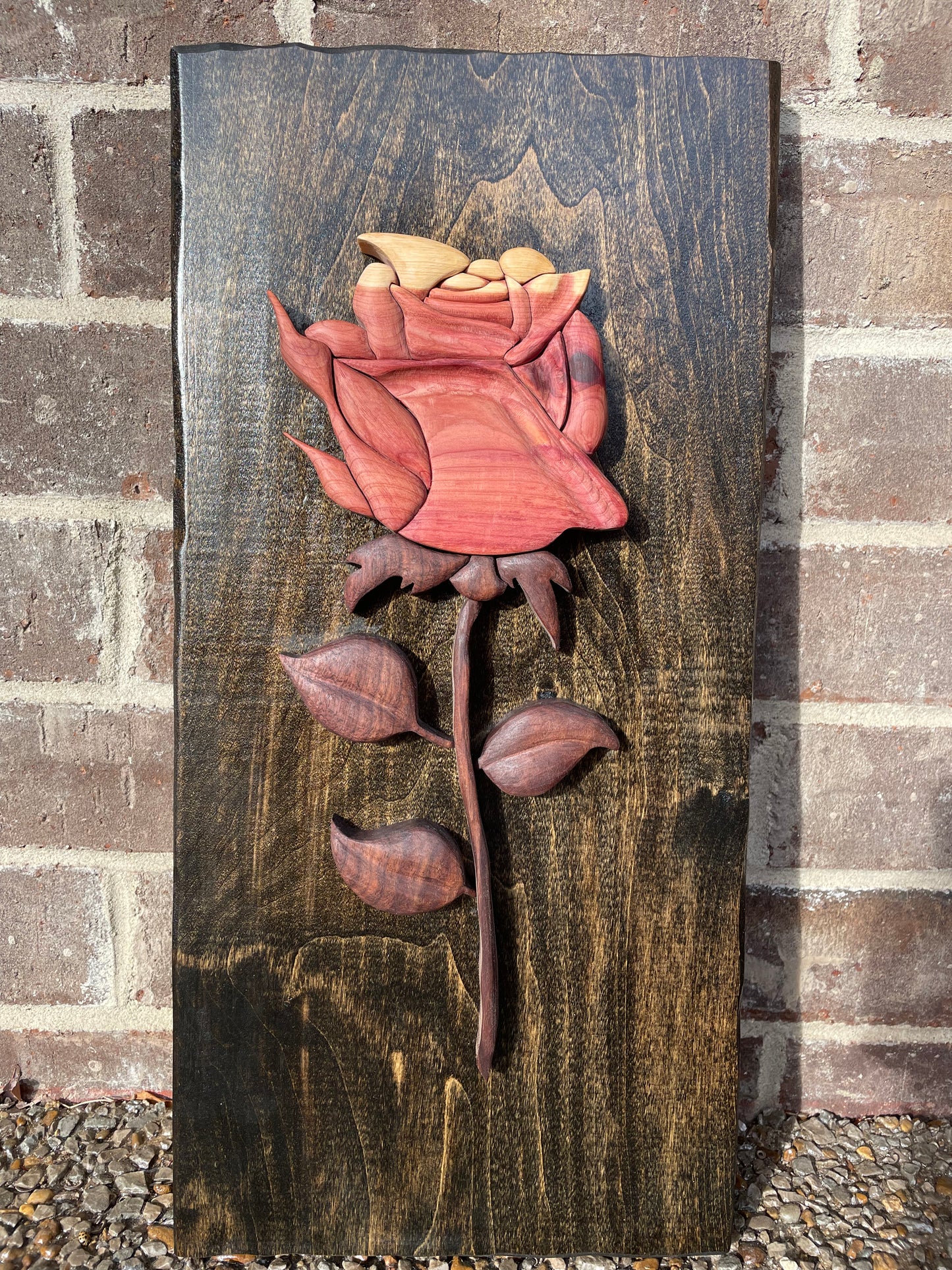 Handmade Wood Wall Art - “Moonlight Bloom”