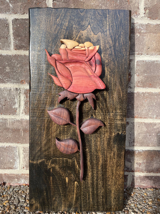 Handmade Wood Wall Art - “Moonlight Bloom”