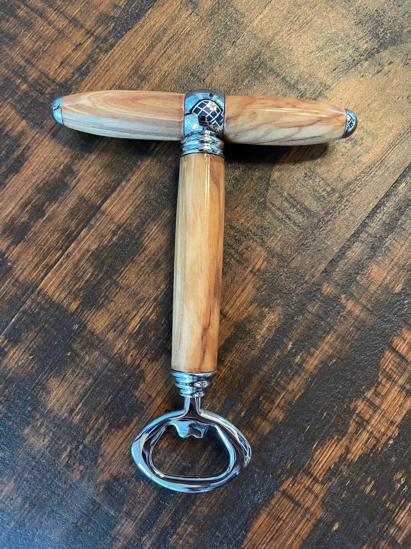 Handmade Wood Corkscrew and Bottle Opener Combo