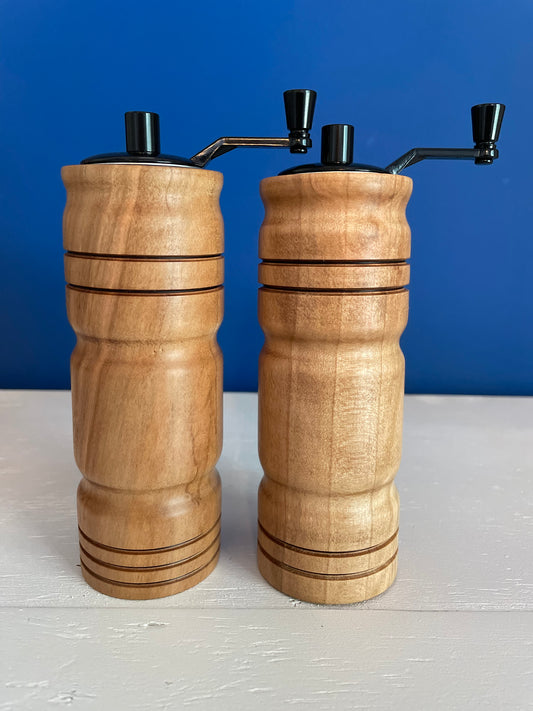 Beautiful Hand Crank Pepper Mill and Salt Grinder