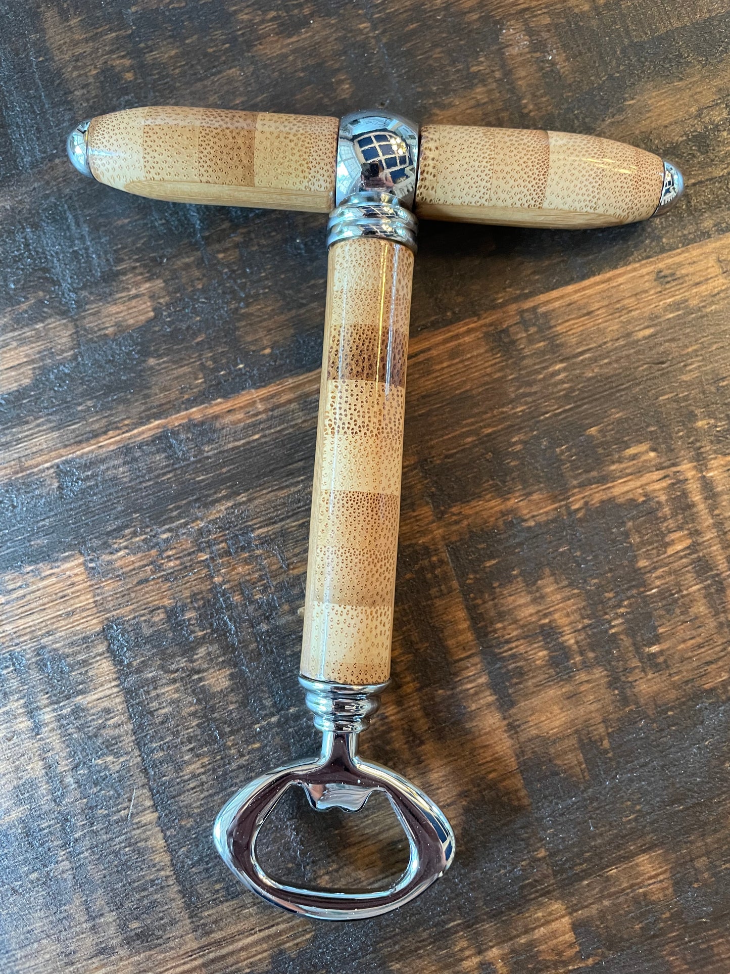 Handmade Wood Corkscrew and Bottle Opener Combo